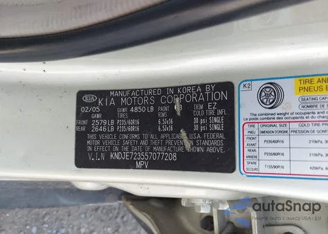 2005 Kia Sportage Ex V6/Lx V6 from USA, damaged, VIN KNDJE723557077208